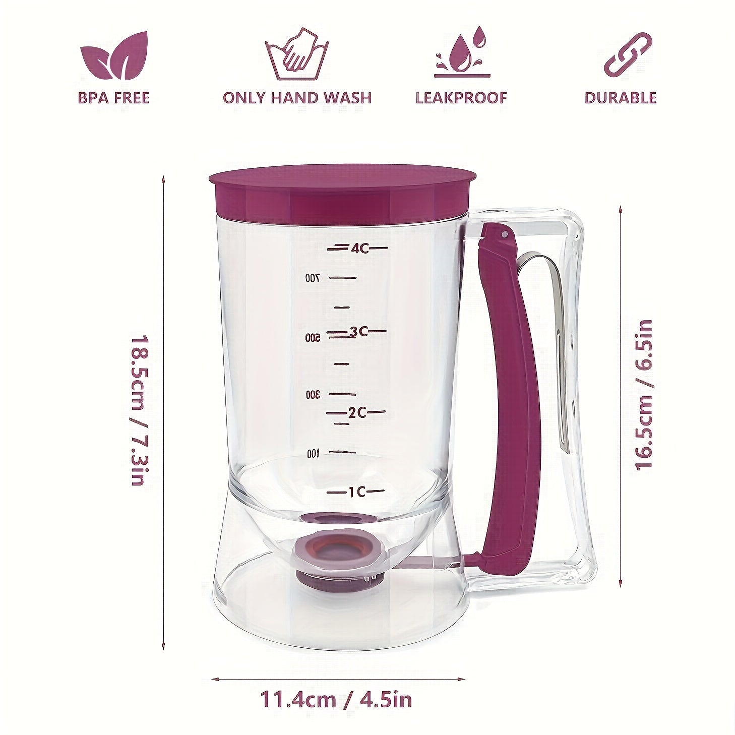Versatile Batter Dispenser for Pancakes, Cupcakes & More - Collapsible Kitchen Gadget for Perfect Baking Results