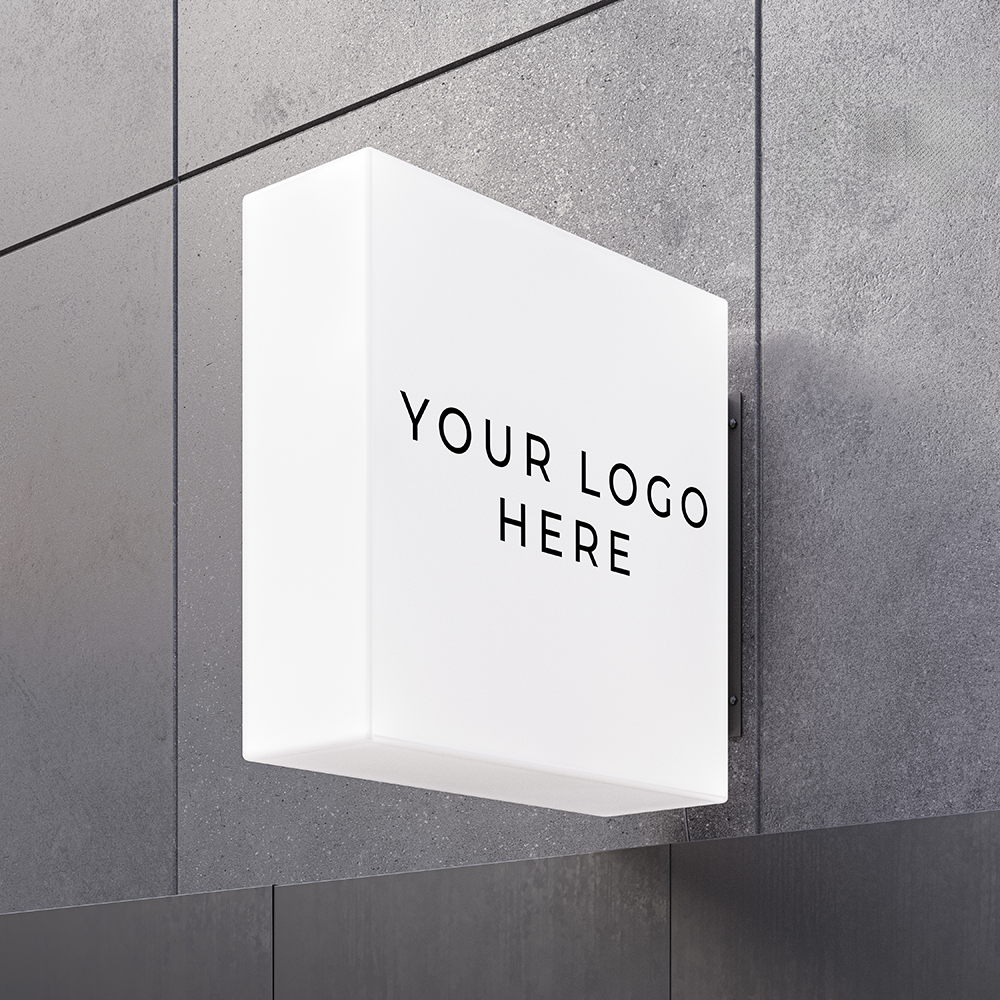 Square Acrylic LED Light Box – Custom Business Sign Display