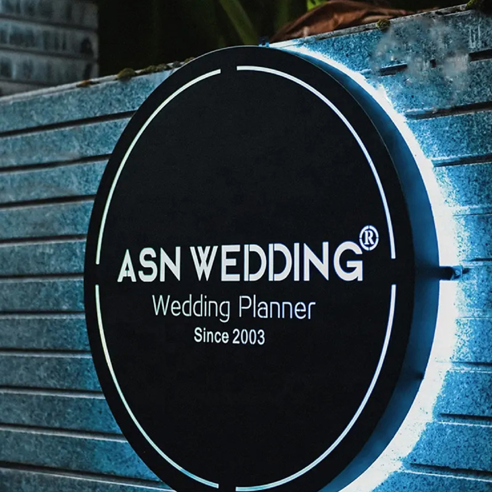 Backlit Metal Business Logo Sign – Custom LED Storefront Sign (Laser Cut)