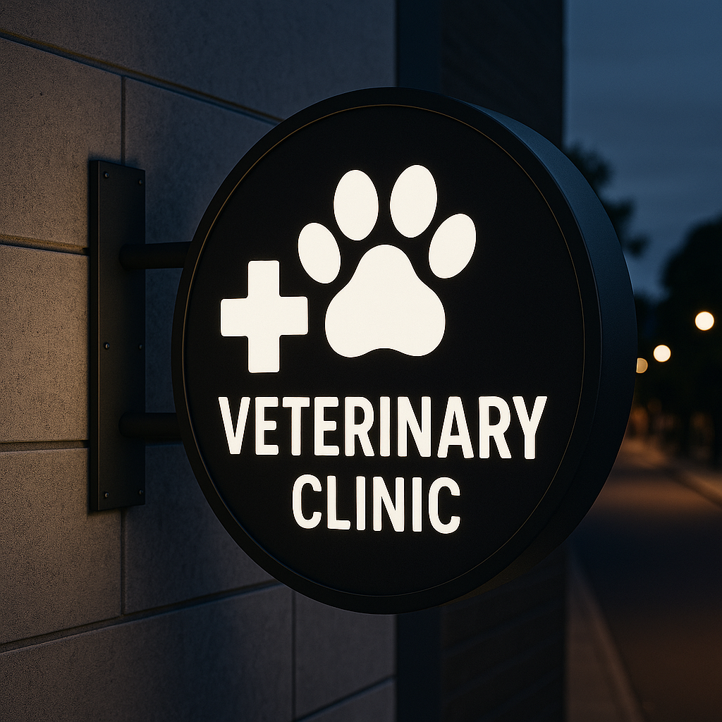 Round LED Light Box Sign – Double-Sided Illuminated Business Sign