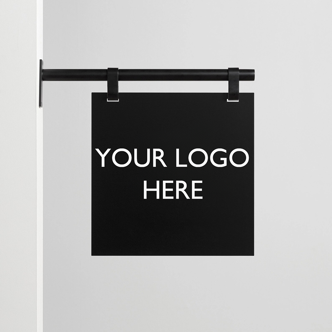 Custom Hanging Business Sign – Double-Sided Storefront Logo Sign