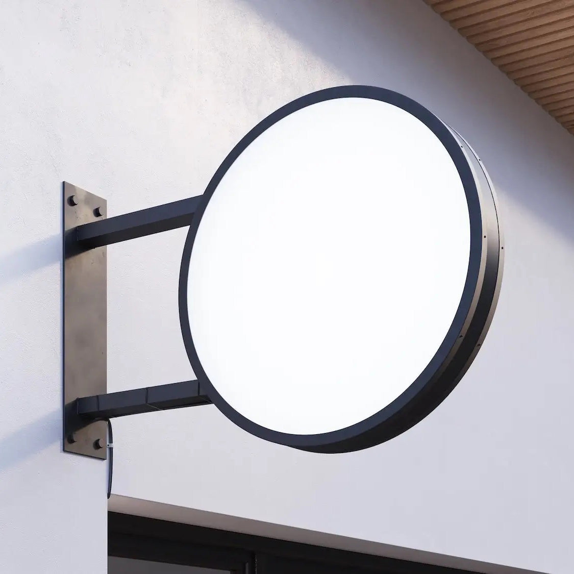 Round LED Light Box Sign – Double-Sided Illuminated Business Sign